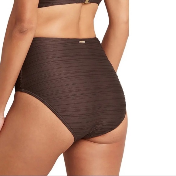 Sea level swim casablanca High waist bikini bottoms espresso US12 NWT - Picture 2 of 9